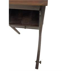 Georgian mahogany night cupboard, enclosed by single door and fitted with single drawer, square supports