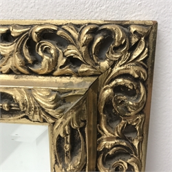  Rectangular gilt framed bevel edge wall mirror, W58cm, H131cm  