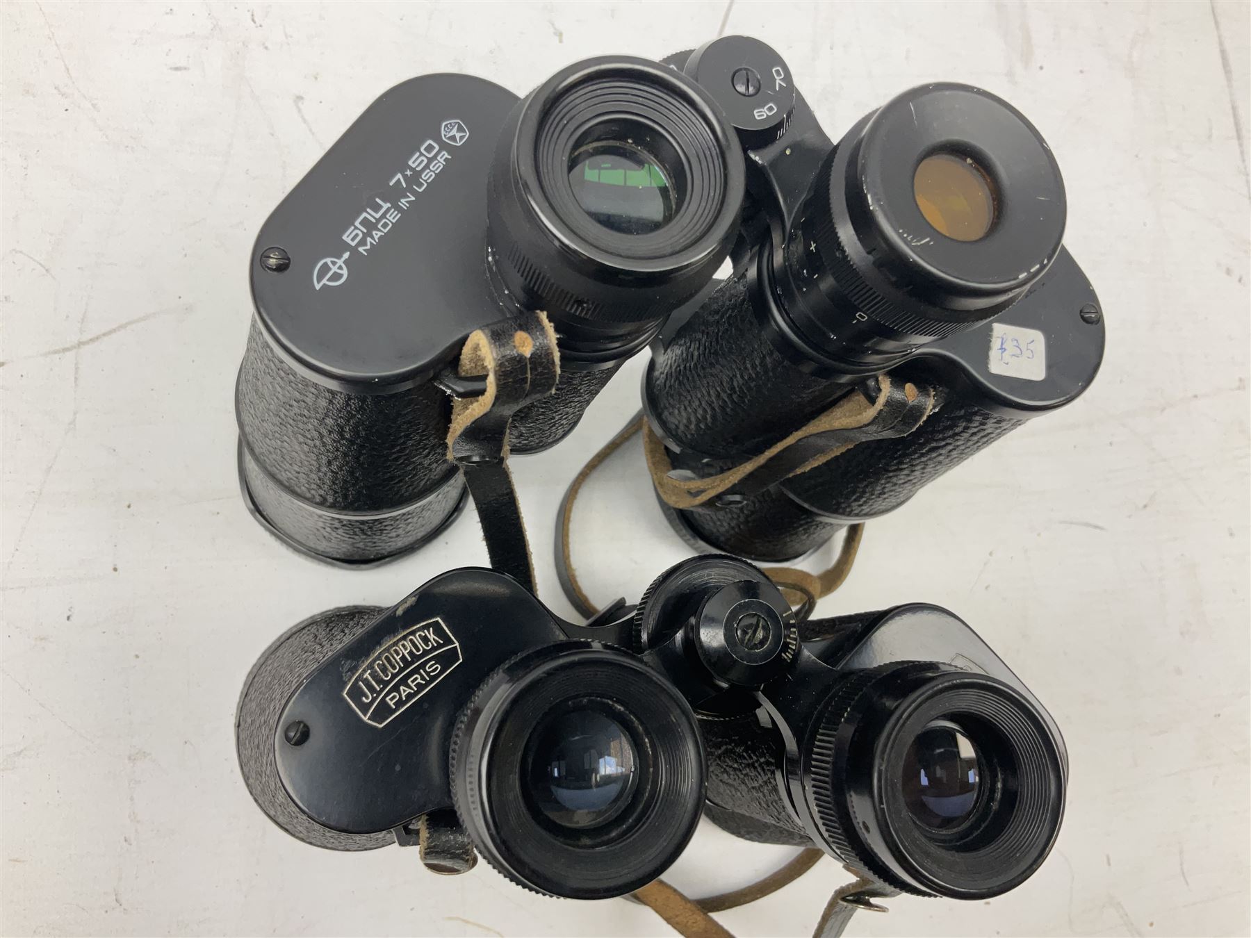 Eleven pairs of binoculars, to include Zeiss Wetzler 20x50, Taylor-Hobson Bino Prism No.2 Mk.III military stamped 1943 with broad arrow,  Swift Tecnar 16x50, J.T Coppock Oceanic Bloomed 10x50, Hensoldt Wetzlar Dialyt 7x42 etc