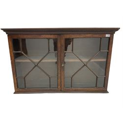 19th century mahogany two-door astragal glazed wall cabinet