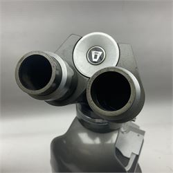 Four microscopes, comprising C Baker London Vickers, Back Diamax no 40956, Opax ABF no 232733 and one other 