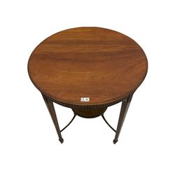 Edwardian mahogany plant stand, mahogany plant stand, two smokers stands, mahogany centre table, side table with drawer, hardwood folding chair, Edwardian mirror glazed corner cabinet and an occasional table (9)
