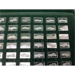 '100 Greatest Cars', set of one hundred silver miniature car ingots by John Pinchers, in presentation box 