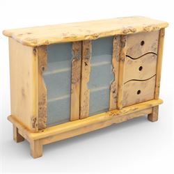 Paul Hodgkiss Designs of Glasgow - contemporary figured elm sideboard, burred elm organic ...