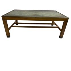 Large teak framed military style map table