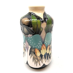  Moorcroft Indigo Lace pattern vase, designed by Vicky Lovatt H14cm   