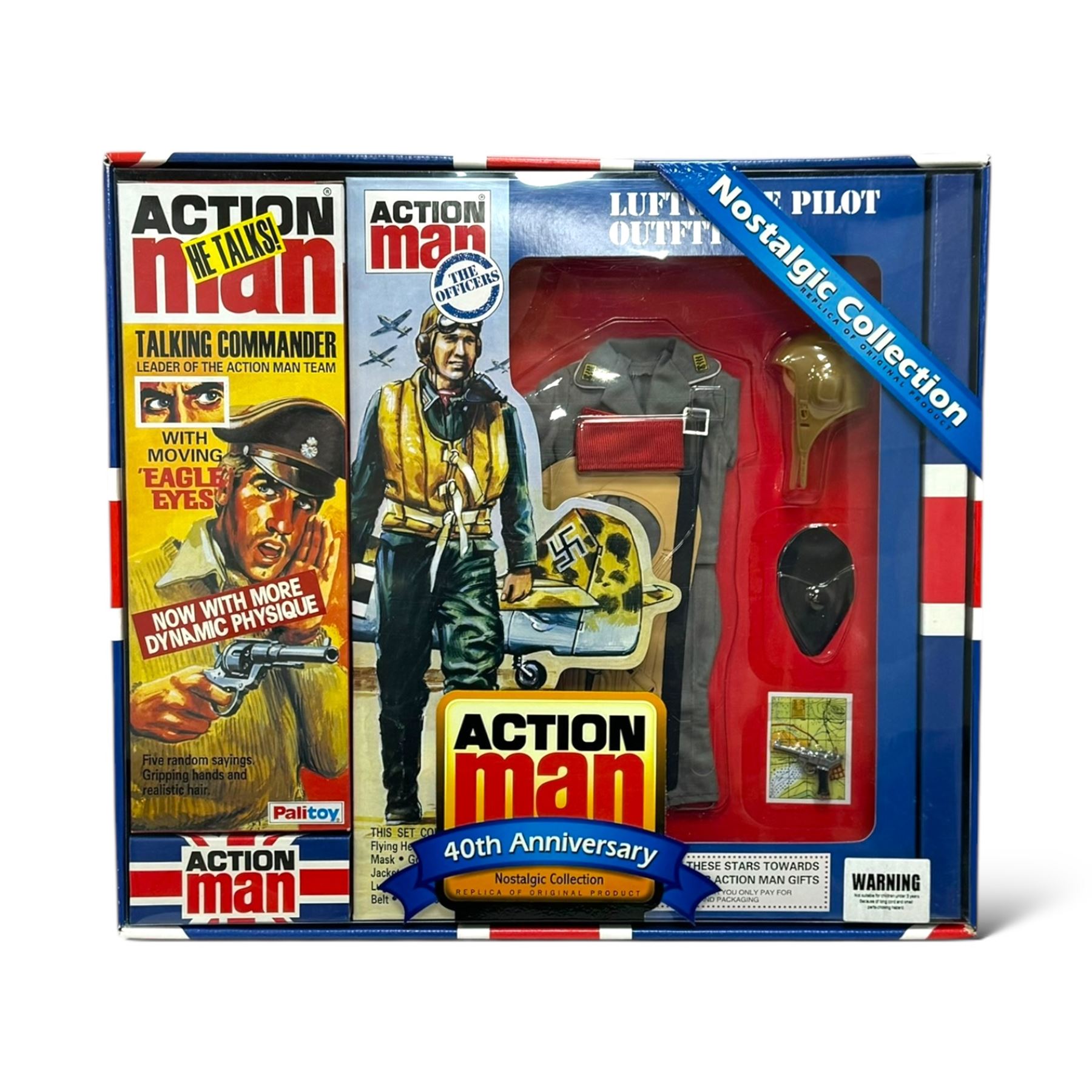 Action Man 40th Anniversary Nostalgic Collection 'Talking Commander', with moving eagle eyes and Luftwaffe pilot outfit, boxed