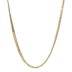 9ct gold flattened curb link necklace, stamped 375