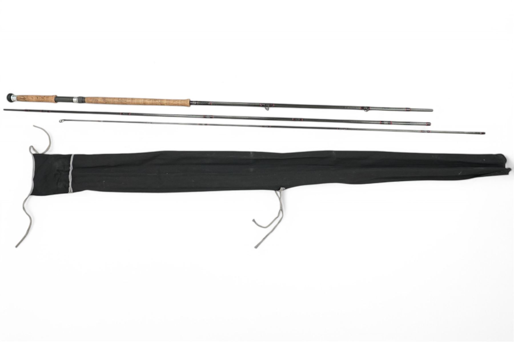 Daiwa Whisker Fly 15' three piece rod,, Pateke Morton two piece fly fishing rod 260cm, Vision Vipu four piece fly fishing rod in case and a cane rod (4) 