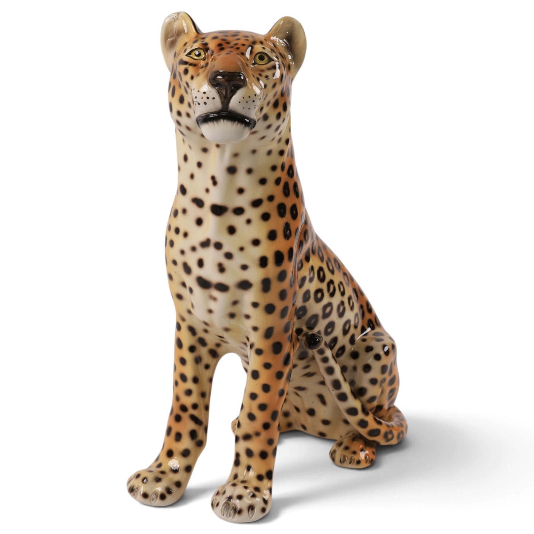 Ronzan fireside model of a cheetah, H37cm 