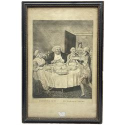 'Fasting in Lent. Jeuner dans le Carême', mezzotint pub. Carington Bowles 1792, 35cm x 25cm