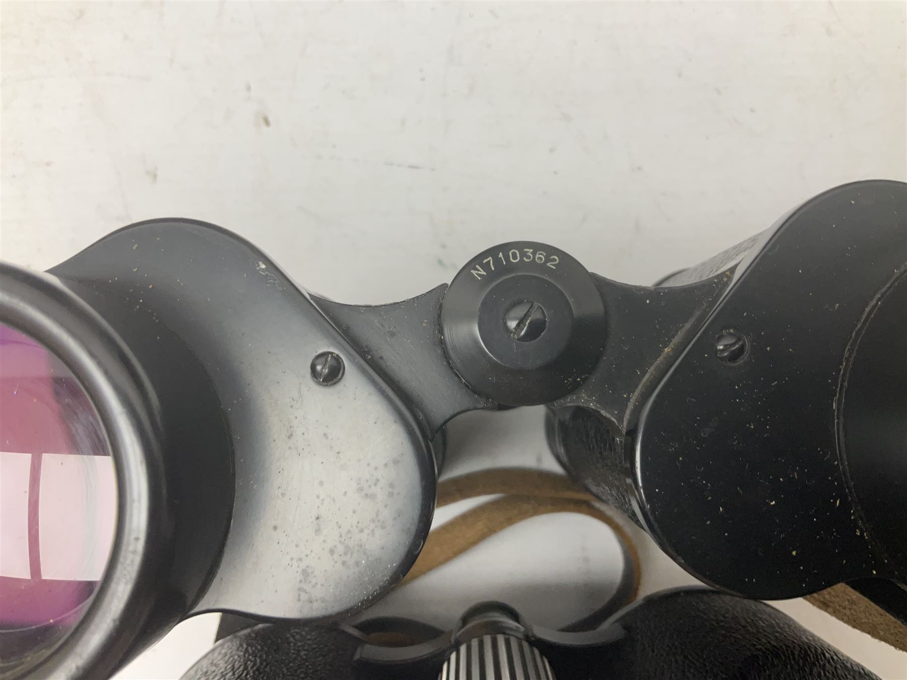 Nine cased pairs of binoculars to include Lieberman & Gortz 12x50, Frank Nipole 8x56, Uniscope, Hoya mark II 8x40, Porst 8x56 etc