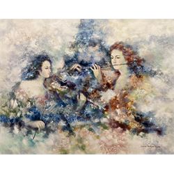 Louisa Rothwell-Smythe (20th century): Concerto, oil on canvas signed 54cm x 69cm
