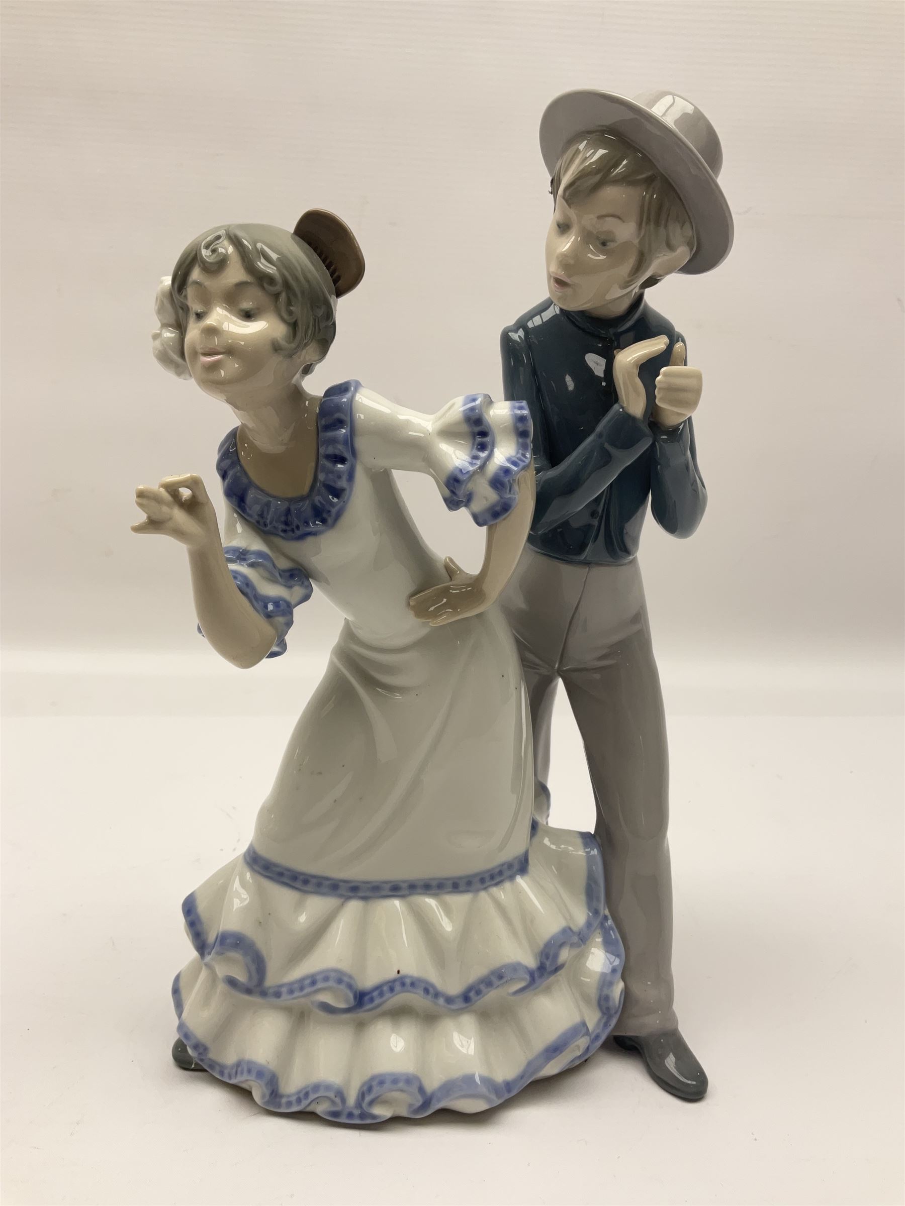 Five Lladro figures, to include How do you do 1439, Sweet Scent 5221, Shepherdess with duck 4568, etc and one Nao 