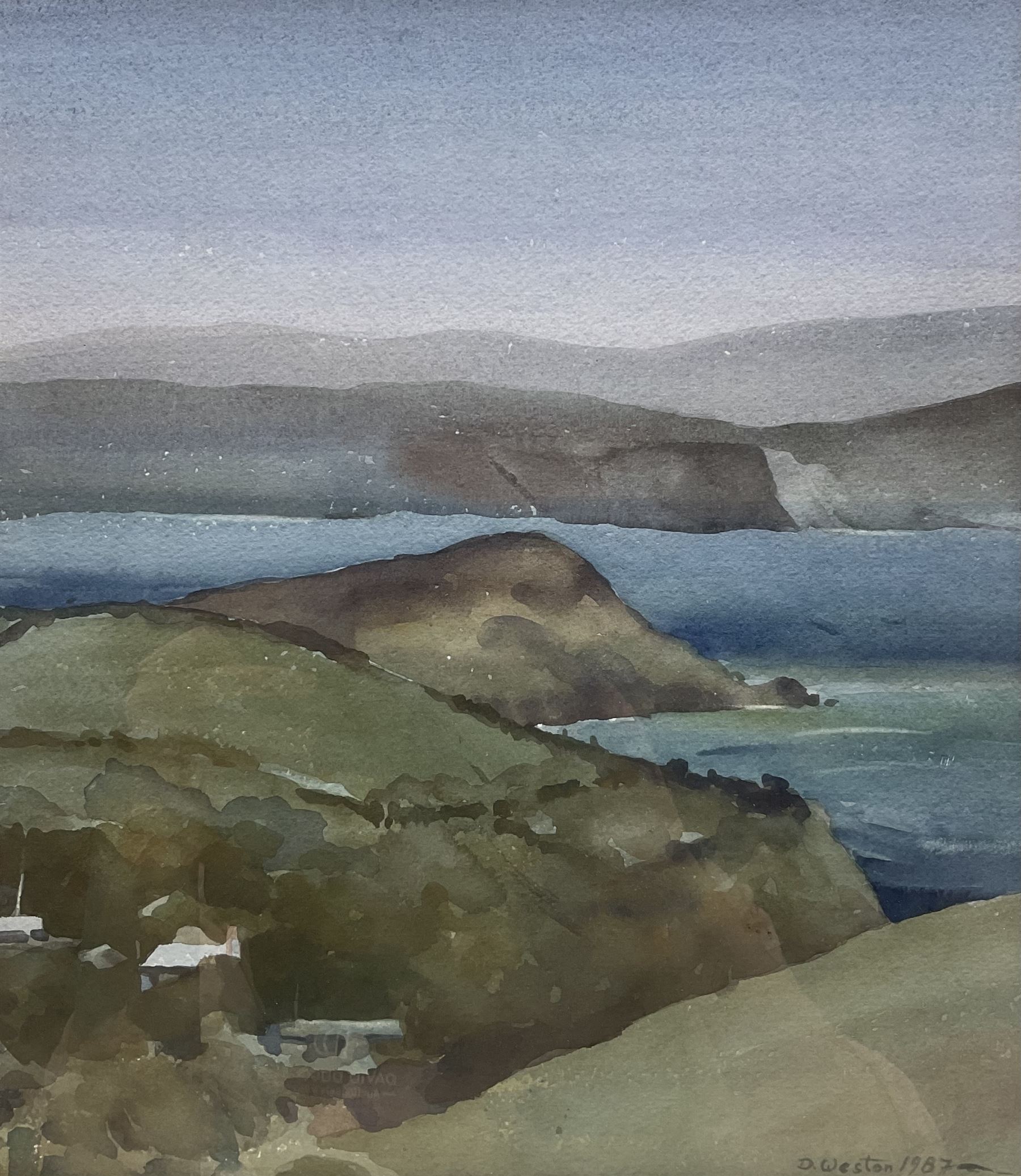 David Weston (British 1942-): Mevagissey - Cornwall, watercolour signed and dated 1987, 33cm x 28cm 