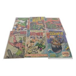 Fifteen Marvel Bronze Age and later comic books, comprising 'Fantasy Masterpieces starring Silver-Surfer' issue #5, 'Many Foes Has The Hulk' issue #139, four 'The Hulk' issues #129, #130, #131 and #137, 'Marvel Superheroes featuring The Hulk and Sub-Mariner' issue 47, 'Sub-Mariner' issues #24, #30, #63, 'Tales to Astonish starring Sub-Mariner' issue #8, 'Tales to Astonish Sub-Mariner and The Incredible Hulk' issue #79, #87 and #100, and 'Hulk vs The Thing' Direct Edition, all bagged, some carded