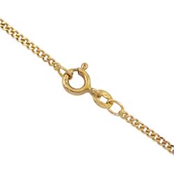 18ct gold channel set round brilliant cut diamond cross pendant, on 9ct gold curb link chain necklace, total diamond weight approx 0.90 carat