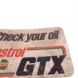 Check your oil Castrol GTX, metal sign, H46cm, L68cm