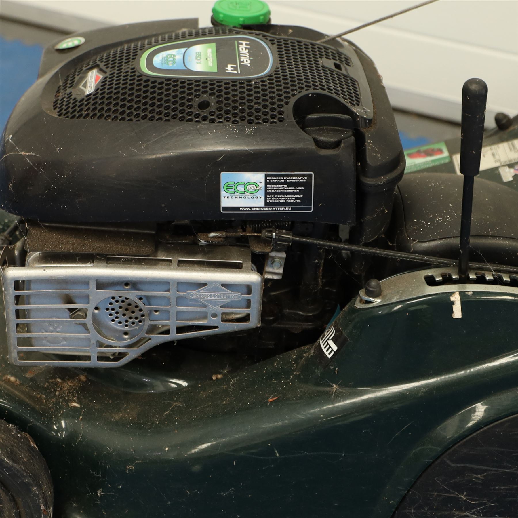 Hayter Harrier 41 petrol lawnmower, Briggs & Stratton engine, adjustable height, with collecting basket
