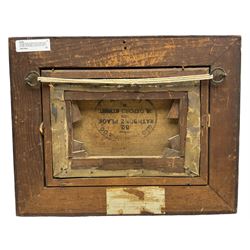 Thomas Barrett (Staithes Group 1845-1924): 'Clovelly Fishing Boats', oil on canvas signed and dated 1879, titled on label verso 14cm x 22cm