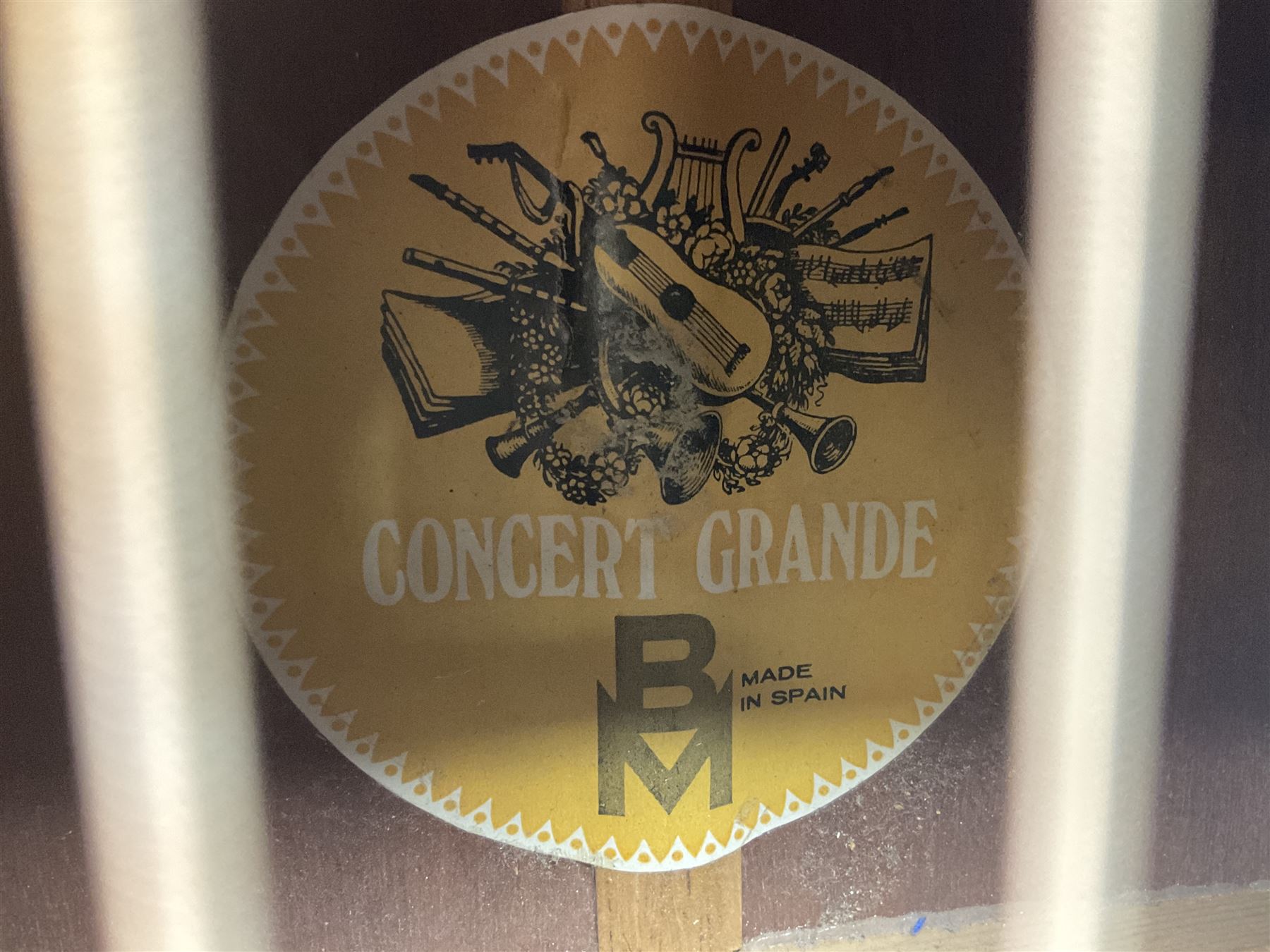 Harmony Model H6360 acoustic guitar in mahogany with spruce top, L103cm overall; and 1970s B&M (Barnes & Mullins) Concert Grande acoustic guitar, L101.5cm overall; each in hard carrying case (2)