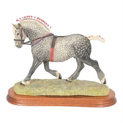 Border Fine Arts Percheron Supreme Champion on wooden plinth, H26cm