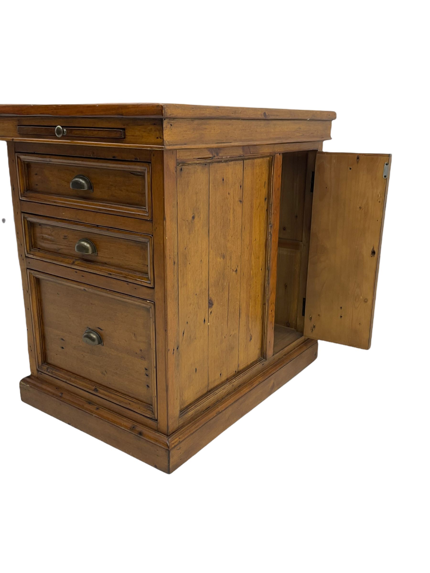 Barker & Stonehouse - Villiers reclaimed eastern pine twin pedestal desk, faux leather inset top
