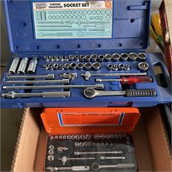 Selection of tools including Stanley tool bag, saws, Drapper socket sets and other - THIS LOT IS TO BE COLLECTED BY APPOINTMENT FROM DUGGLEBY STORAGE, GREAT HILL, EASTFIELD, SCARBOROUGH, YO11 3TX