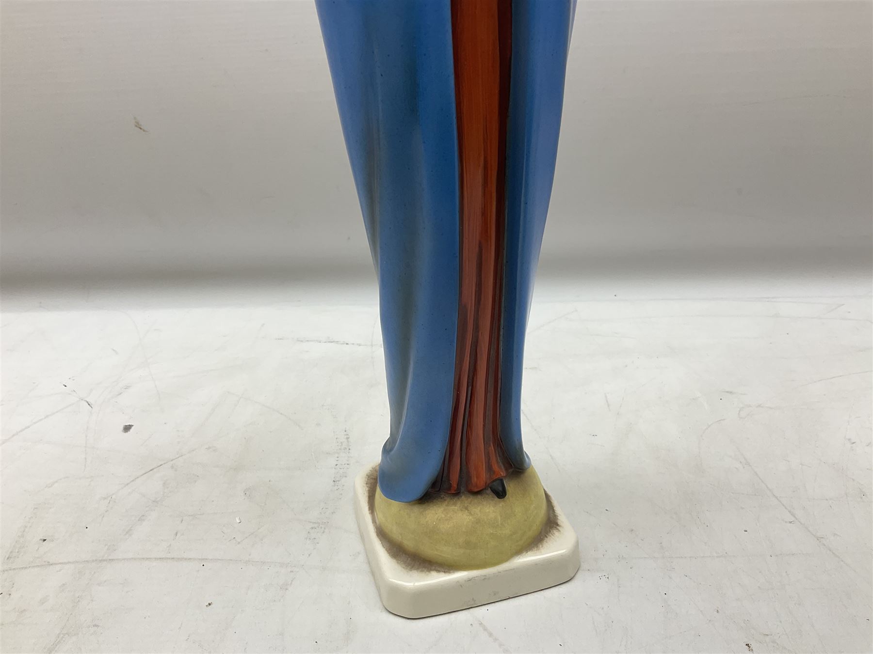 Hummel figure of a praying Saint together with a figure of a seated girl with deer, largest H40cm (2)