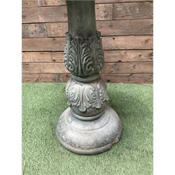 Cast stone two piece bird bath in green finish - THIS LOT IS TO BE COLLECTED BY APPOINTMENT FROM DUGGLEBY STORAGE, GREAT HILL, EASTFIELD, SCARBOROUGH, YO11 3TX