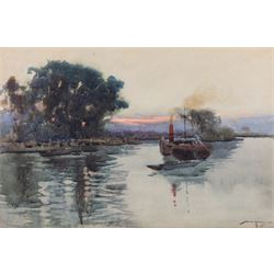 William Lee Hankey (British 1869-1952): 'On the Thames at Isleworth', watercolour signed a...