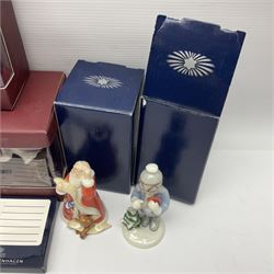 Two Royal Copenhagen figures, comprising Julie and Girl with Saw, together with Beswick Hunca Munca Sweeping, and two Villeroy & Boch christmas decorations, all with original boxes   