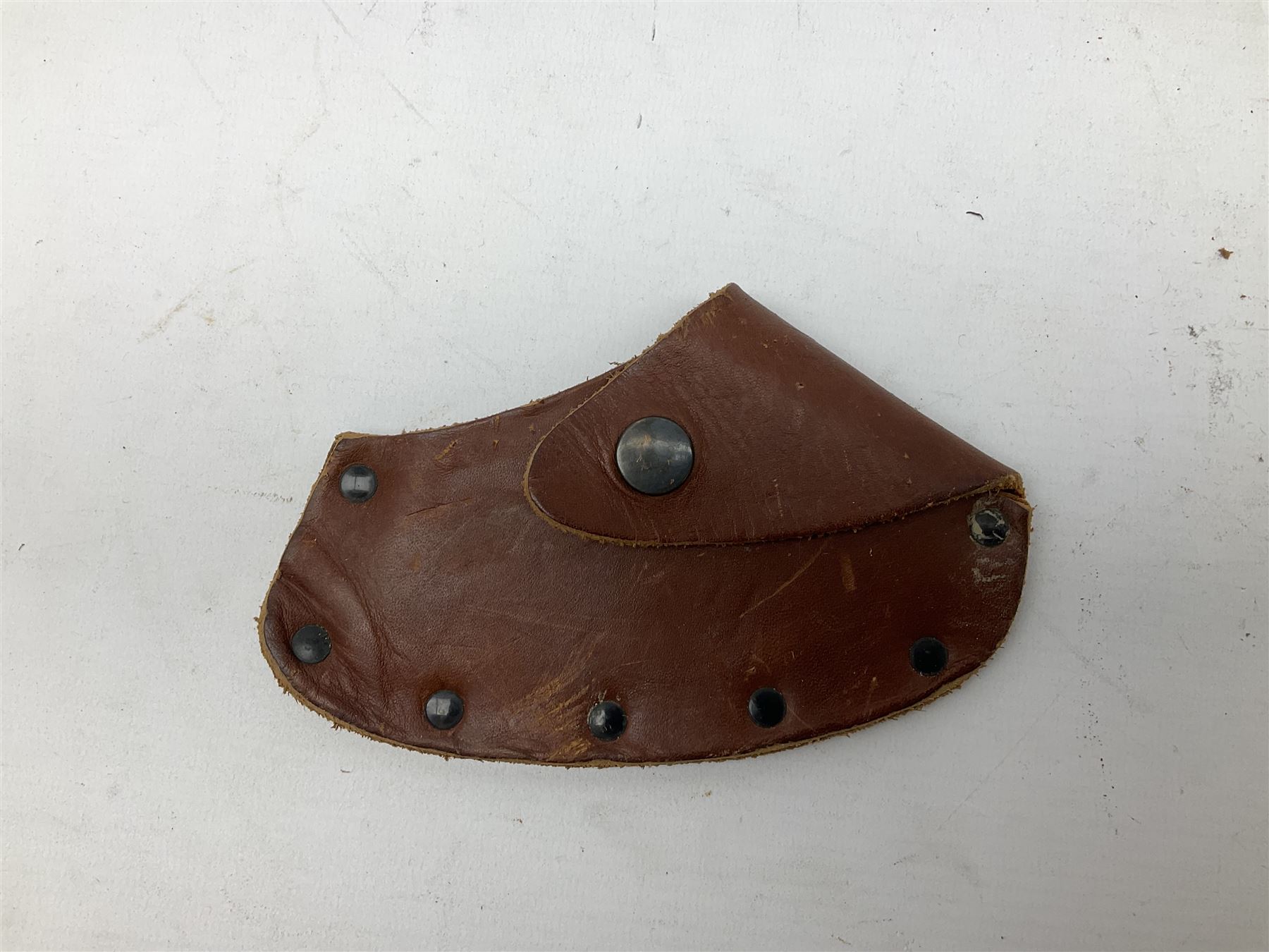 Gransfors Bruk Sweden carving axe, the head stamped both sides including smith's initials, on stamped hickory shaft, in leather sheath L43cm