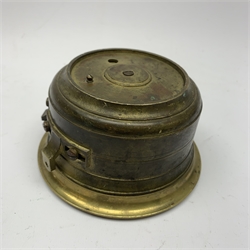 Mid 19th century marine chronometer by 'Cameron, Liverpool', silvered Roman dial, serial no. '1715', four pillar chain fusee movement with detent escapement, engine turned movement plates, dial diameter - 10cm, total diameter - 12.5cm