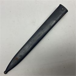 Austrian Model 1895 Carbine knife bayonet with 24.5cm fullered steel blade; various marks to the ricasso including F.G. GY.; cross-piece marked No.7843; in steel scabbard L37cm overall
