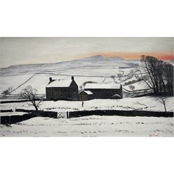 Peter Brook (Northern British 1927-2009): 'Hannah Hauxwell Waving Goodbye', limited edition print signed and numbered 7/80, 34cm x 57cm 