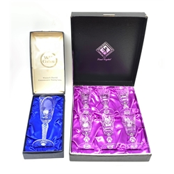 Edinburgh Crystal cased set of six port 