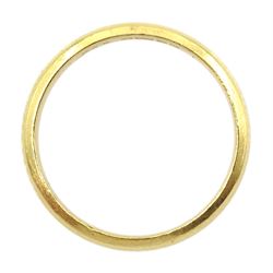 22ct gold wedding band, maker's mark G.A.E, Birmingham 1965, approx 3.8gm