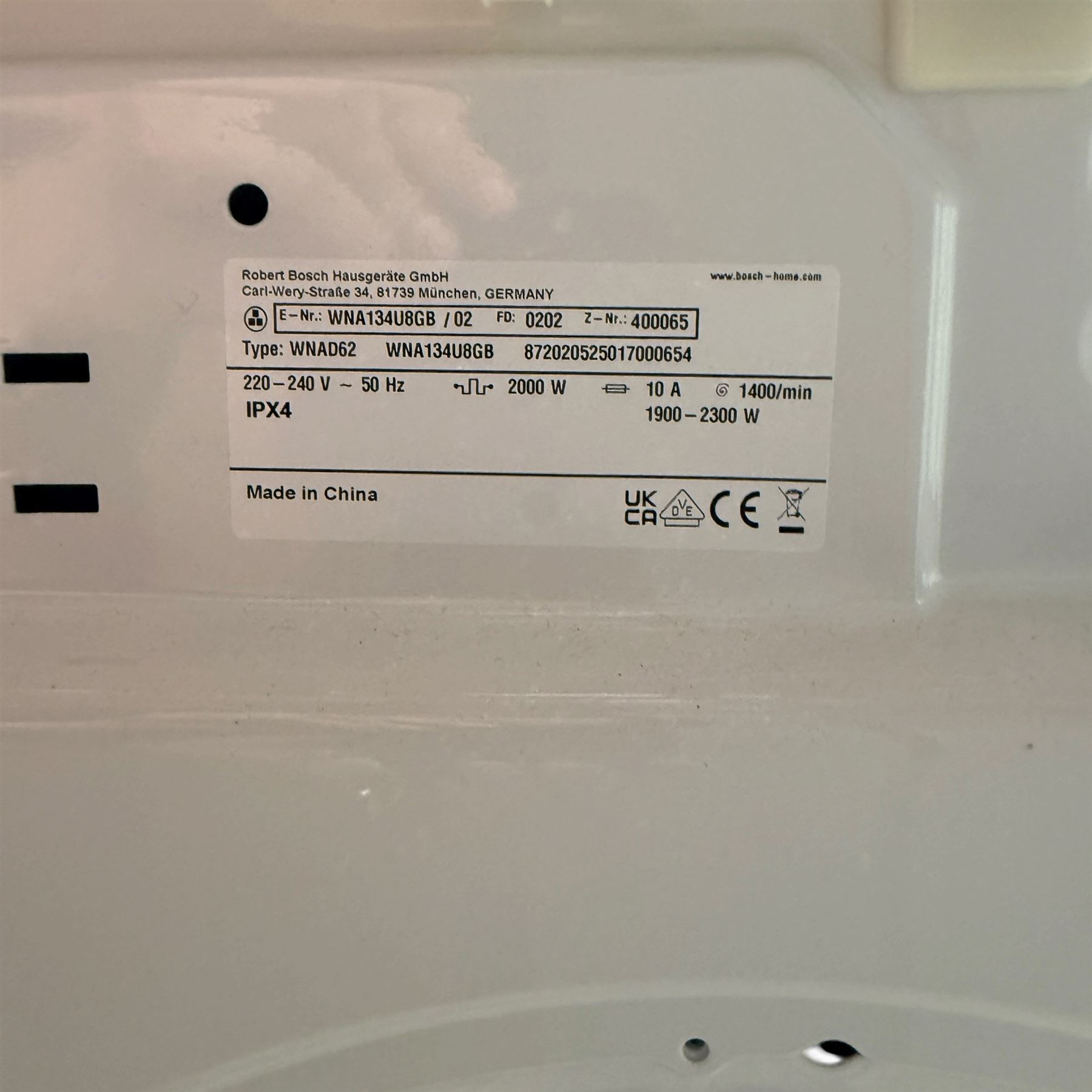 Bosch - Washer dryer 8/5 kg max. 1400 rpm - WNA134U8GB