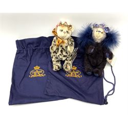 Two Cotswold Bear Company limited edition teddy bears in the Shop Exclusive series - 'Amethyst' No.1/1 with floral head garland H25cm; and 'Marianne' No.1/1; both with certificates and bags (2)