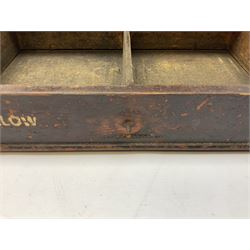 Early 20th Century Dewhurst table top chest, decorated with gilded 'Dewhurst's Sylko Machine Twist Strong Lustrous' lettering above six long drawers with names and numbers of cotton also detailed in gilt, H39cm