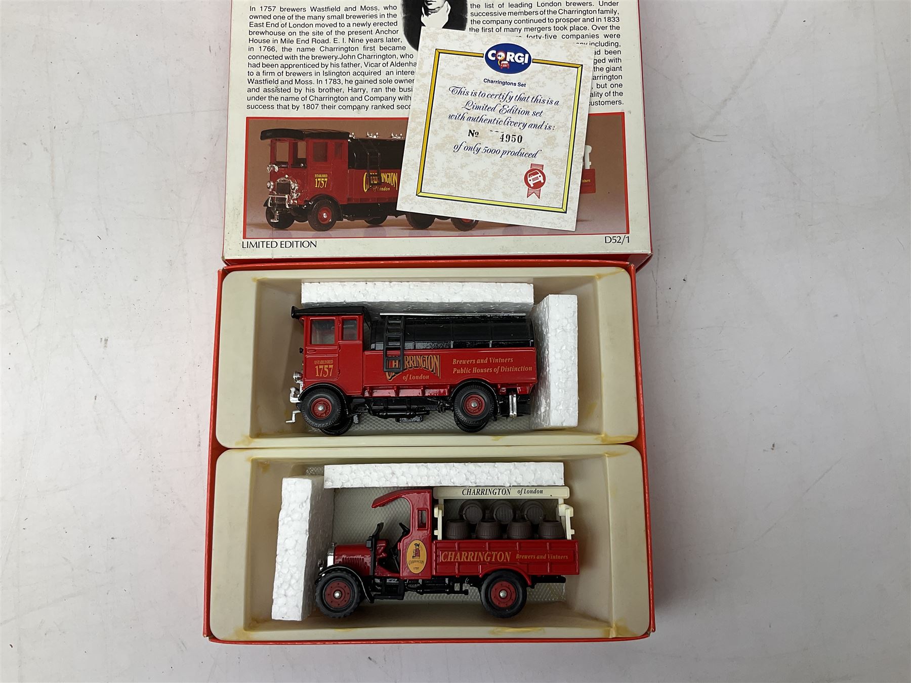 Nineteen boxed Corgi die-cast models sets, to include 50th Anniversary Battle of Britain, The Ruddles, The Bass, Ford- the general utility car, 150th Anniversary Penny Post, White Bread, Charrington etc