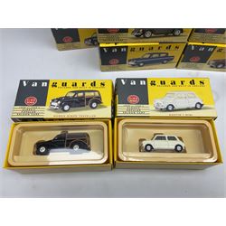 Twenty-five Lledo Vanguards 1:43 scale 1950s-1960s Classic Popular Saloon Cars die-cast models, all boxed (25)