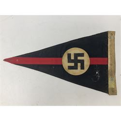 Replica WW2 German SA/NSKK pennant in black, red and white L42cm