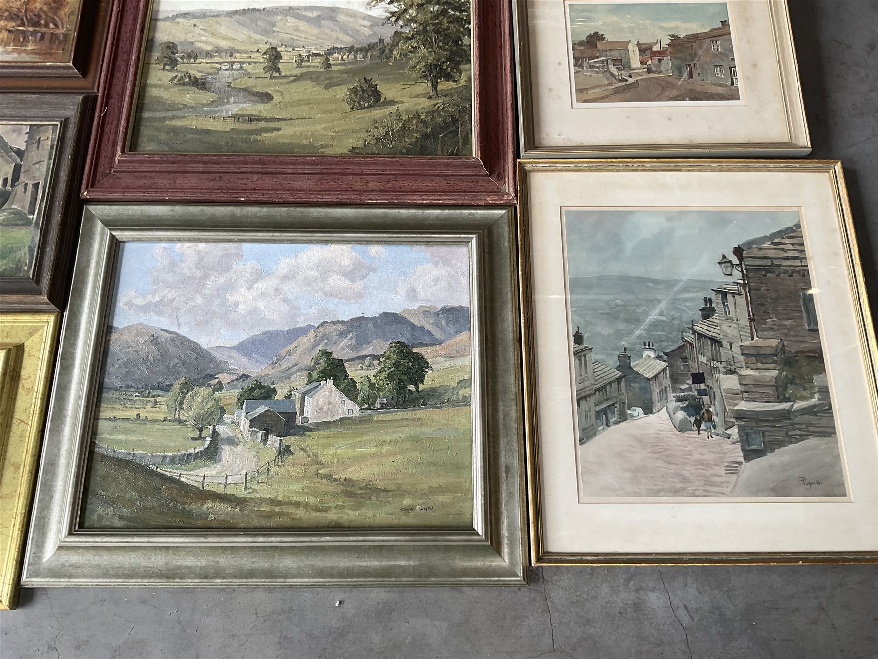 Collection of Yorkshire paintings, artists including Angus Rands, Joseph Pighills, Claude Horsfall, Gordon Clifford Barlow, Joseph Appleyard, George Graham, L Wilkinson, John Frederic Greenwood, etc (11)