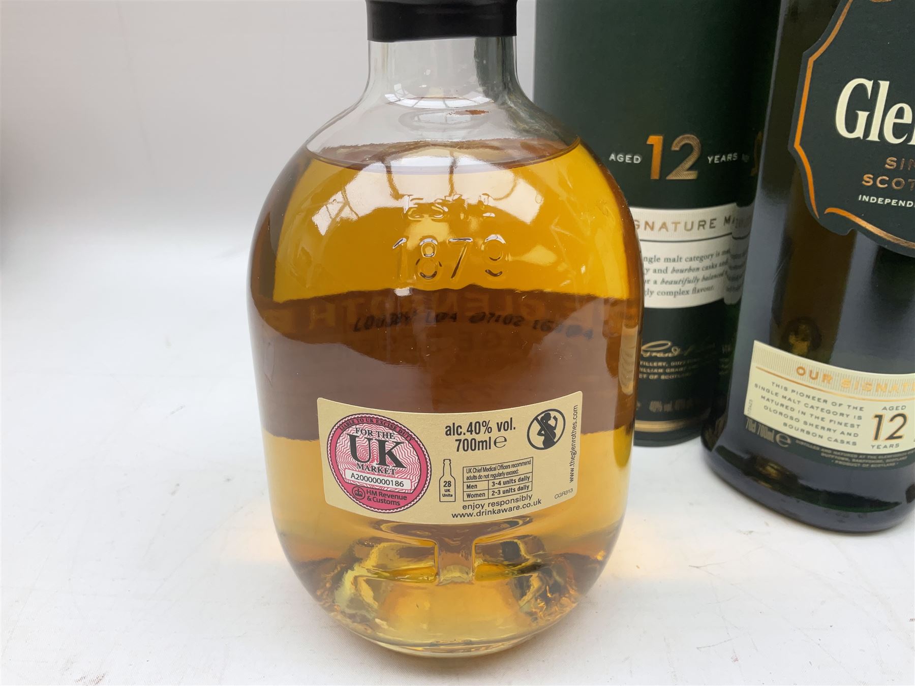 Scapa, The Orcadian single malt Scotch whisky, 70cl, 40% vol, Glenallachie, distillery edition speyside single malt Scotch whisky, 70cl, 40% vol, Glenfiddich, 12 year old, single malt Scotch whisky, 70cl, 40% vol and the Glenrothes, vintage reserve single malt whisky, 700ml, 40% vol (4)