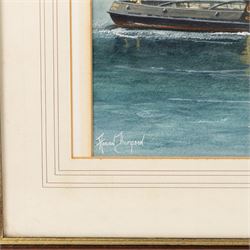 Adrian Thompson (British 1960-): Salvaliant - 1987 Semco Salvage tug boat, watercolour heightened with white signed 35cm x 46cm