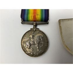 WW1 pair of medals awarded to 151761 Gnr. S. Loten R.A. with ribbons; four WW2 medals with ribbons; and small quantity of cap badges, medallions etc