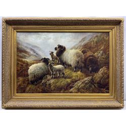 Robert Watson (British 1865-1916): Sheep on a Rocky Bank, oil on canvas signed and dated 1907, 59cm x 90cm 
Provenance: private collection; with James Alder Fine Art, Hexham