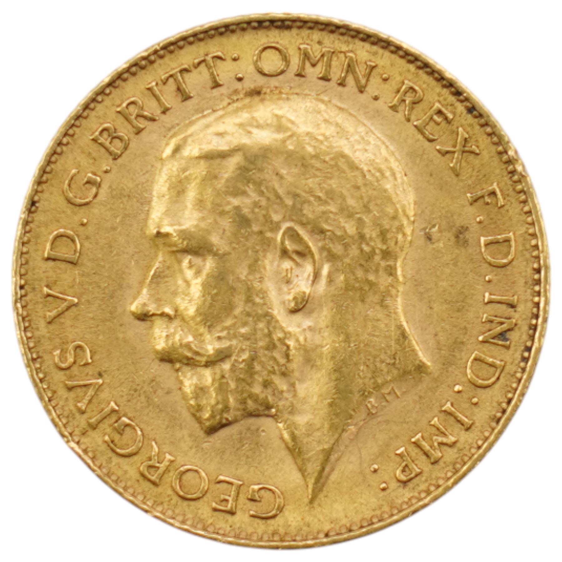 King George V 1913 gold half sovereign coin